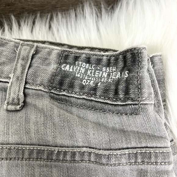 Calvin Klein Mens 36 Gray Distressed Faded Relaxed Straight Jeans Denim - Picture 6 of 13